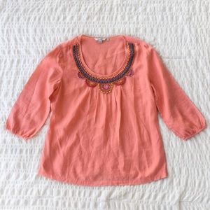 😍 Boden Beaded Linen Beaded Top